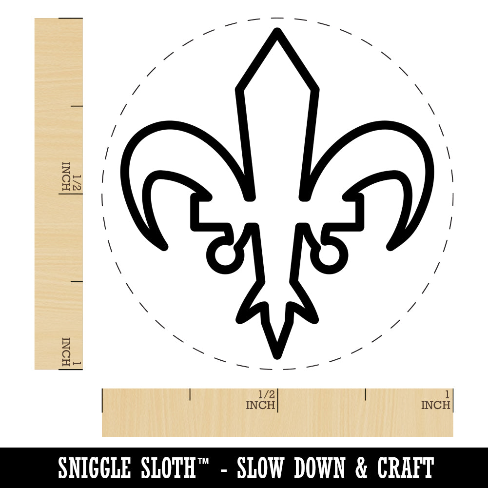 Fleur De Lis French Mardi Gras Outline Self-Inking Rubber Stamp for Stamping Crafting Planners
