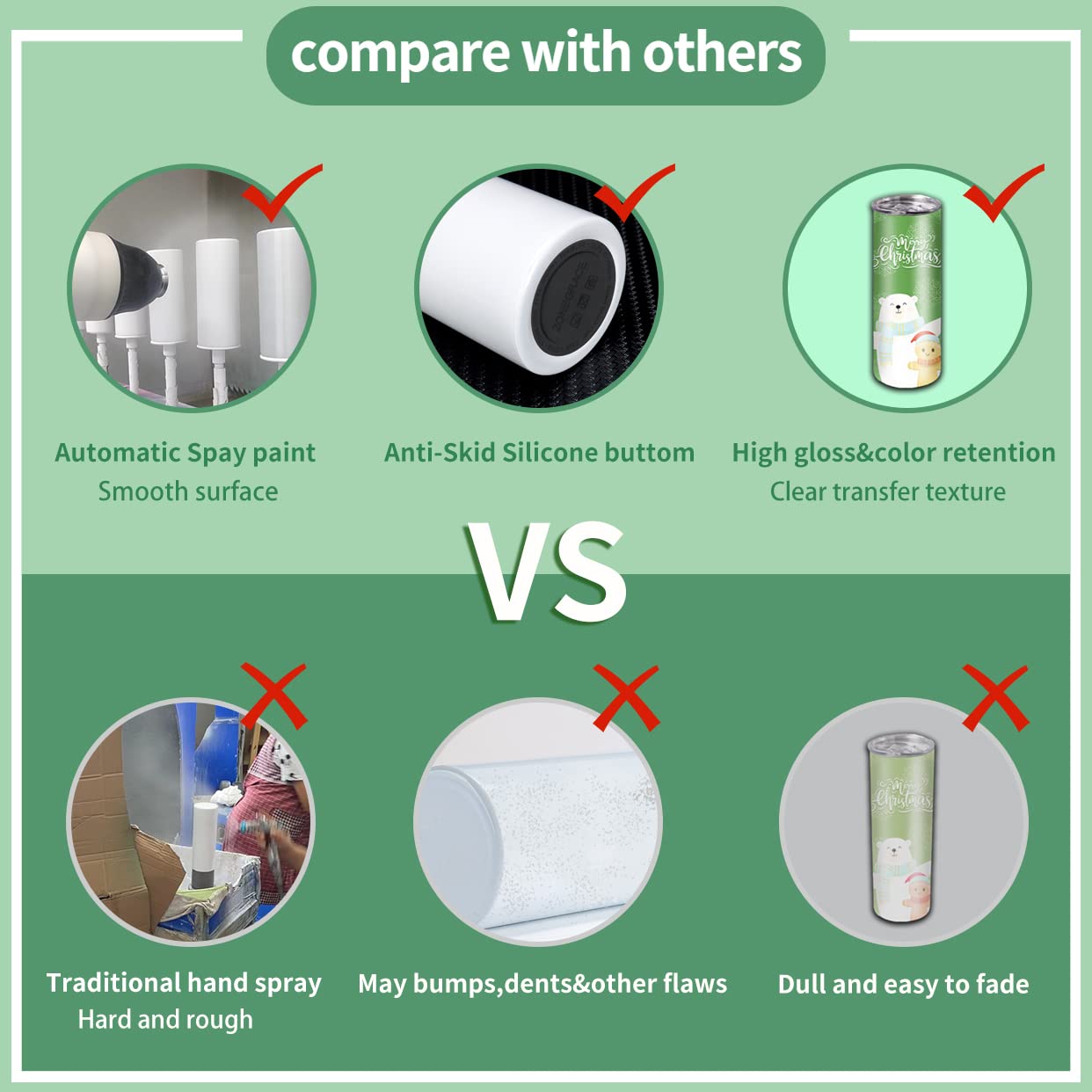 8 Pack Straight Sublimation Tumblers bulk 20 oz Skinny,Stainless Steel Double Wall Insulated Tumbler Cups Blank White with Lid, Straw, Individually Boxed,Polymer Coating for Heat Transfer