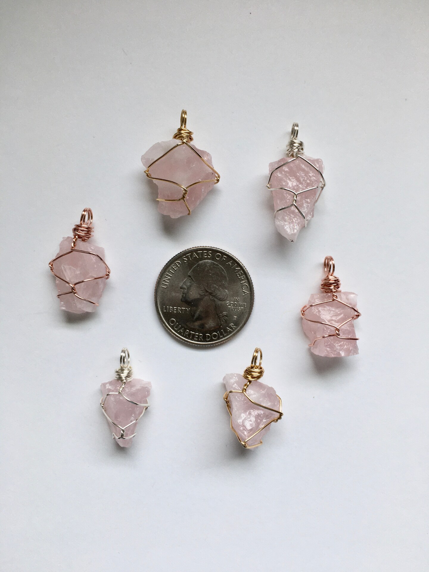 Rose Quartz Wire Wrapped Crystal Pendant product 5