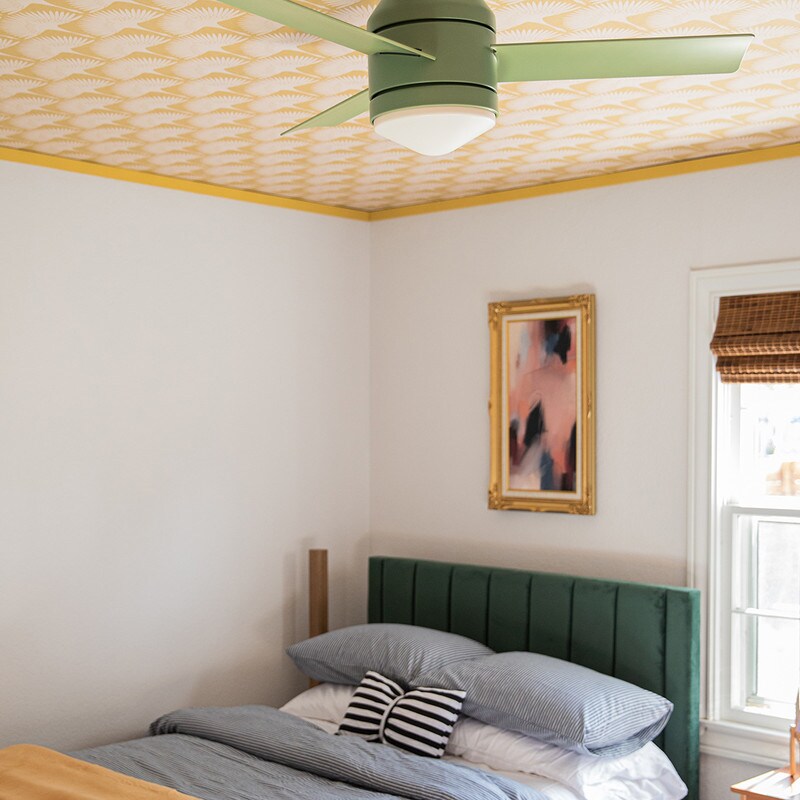 Tempaper Feather Flock by Genevieve Gorder Peel and Stick Wallpaper Golden Hour Yellow