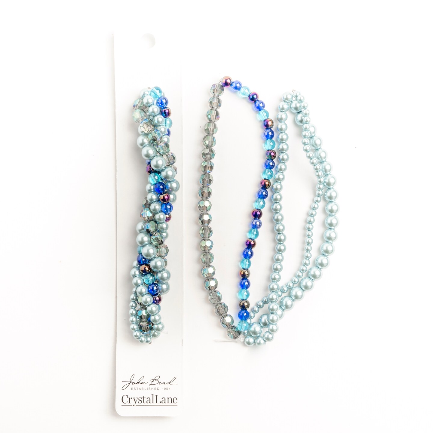 Crystal Lane DIY Gentian Twisted Glass &#x26; Pearls Beads, 5 Strands