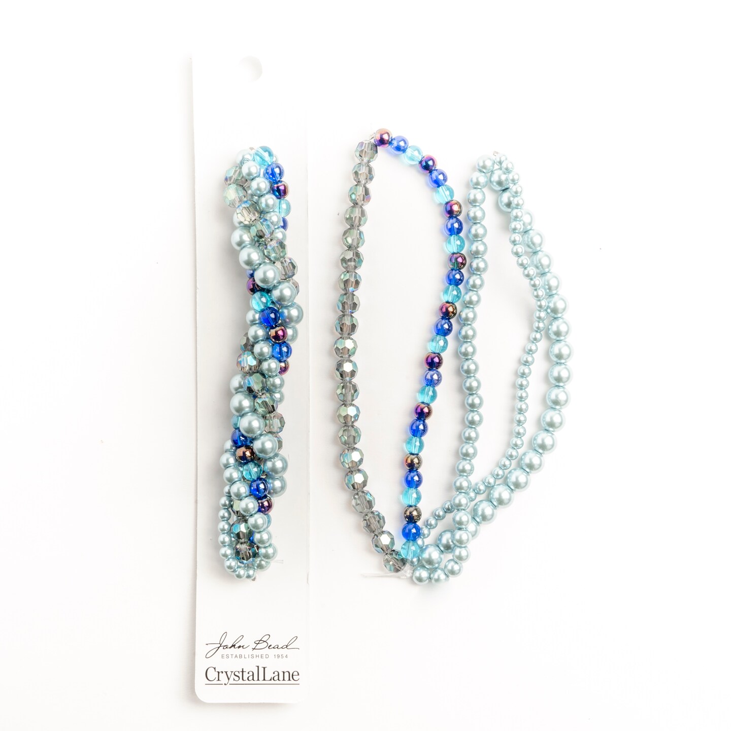 Crystal Lane DIY Gentian Twisted Glass & Pearls Beads, 5 Strands
