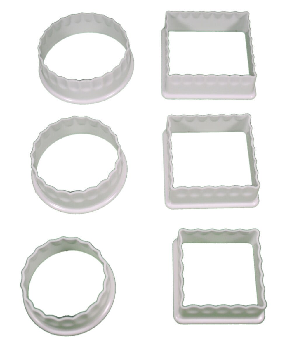 Circle and Square Plastic Cookie Cutters 6 pcs