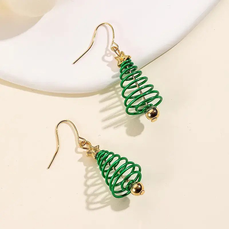 Creative Christmas Tree Earrings For Women Girls Female New Fashion Alloy Earrings Jewelry Happy New Year Festival Party Gifts