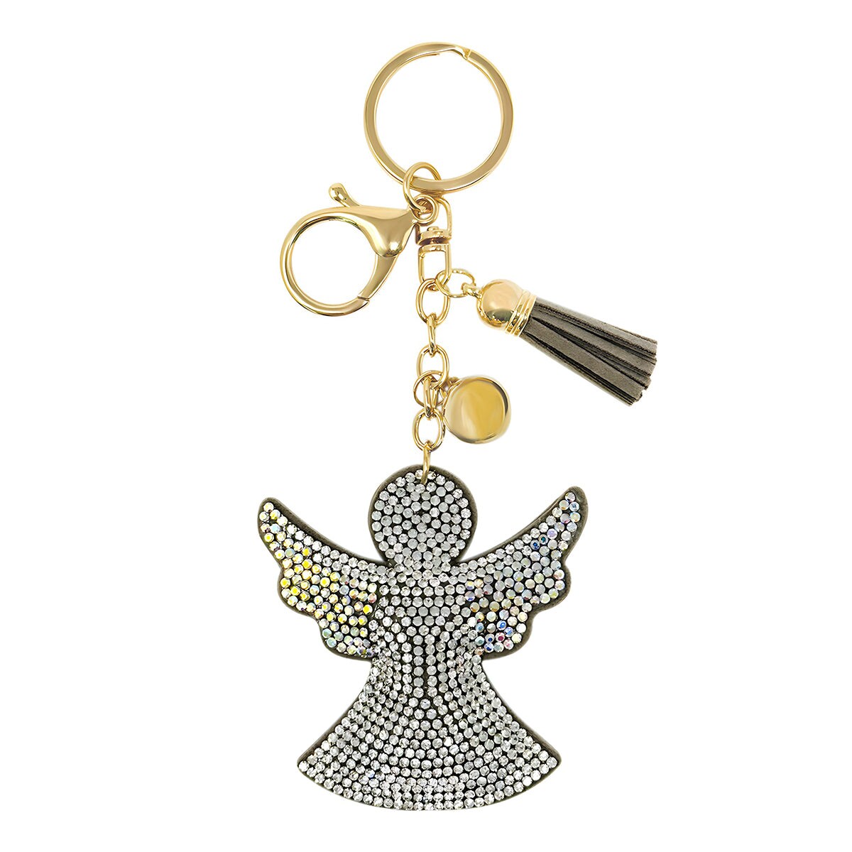 Wrapables Crystal Bling Key Chain Keyring with Tassel Car Purse Handbag Pendant, Angel