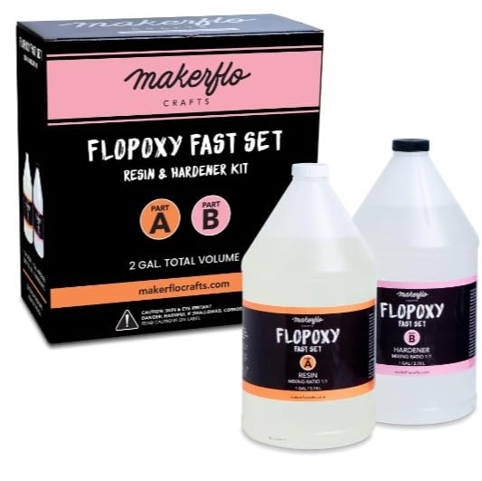 Makerflo Flopoxy Fast Set -Resin and Hardener Epoxy Kit, No Yellowing, No Bubbles Casting Resin Perfect for Jewelry Making Molds Crafts DIY Gifts