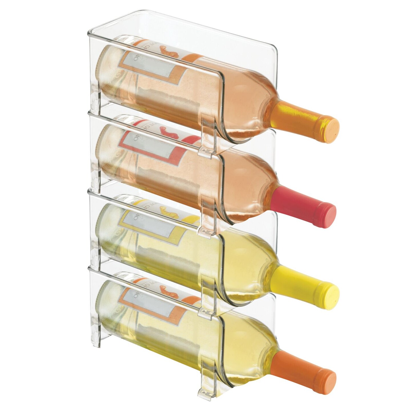 mDesign Wine Rack, Water Bottle Storage Organizer Holder, Stackable