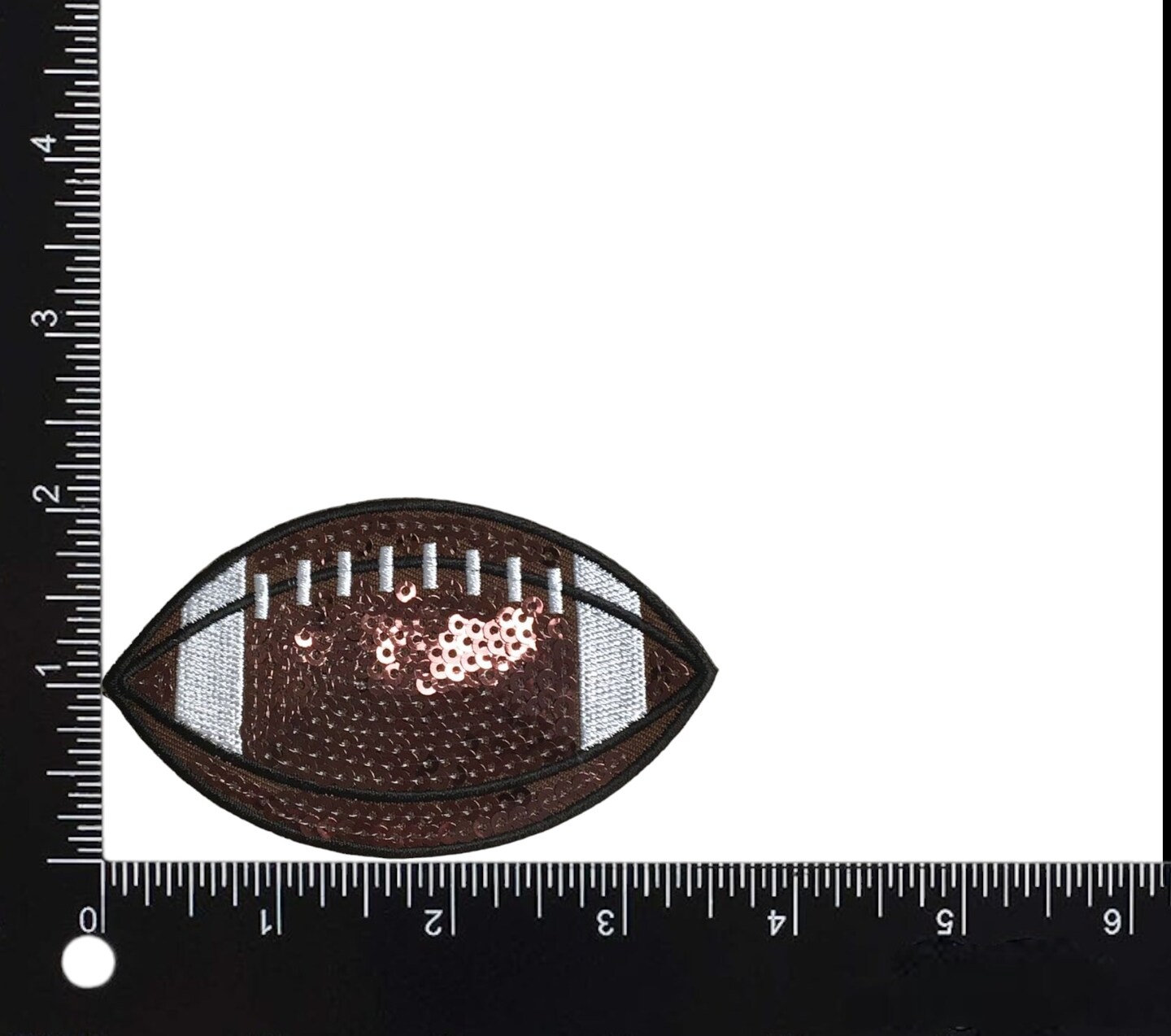 Sequin Football, Sports Ball, Embroidered Iron on Patch