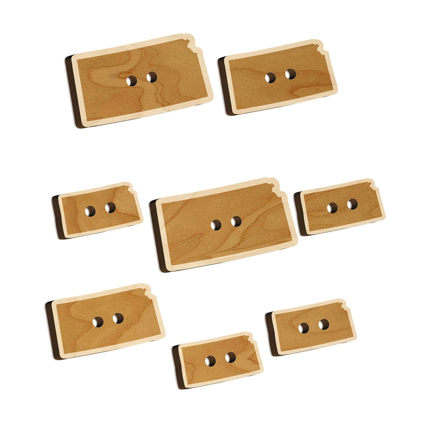 Kansas State Silhouette Wood Buttons for Sewing Knitting Crochet DIY Craft