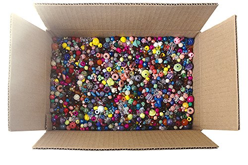 The Beadery Bonanza 5LB of Mixed Craft Beads, Sizes, Plastic, Round, Multicolor