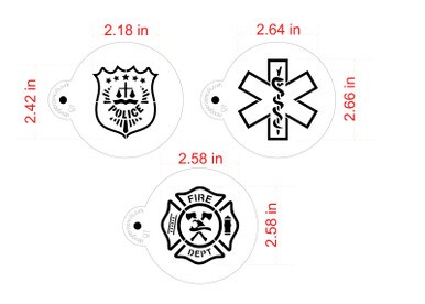 First Responders Cookie Stencil Set | C996 by Designer Stencils | Cookie Decorating Tools | Baking Stencils for Royal Icing, Airbrush, Dusting Powder | Reusable Plastic Food Grade Stencil for Cookies | Easy to Use &#x26; Clean Cookie Stencil
