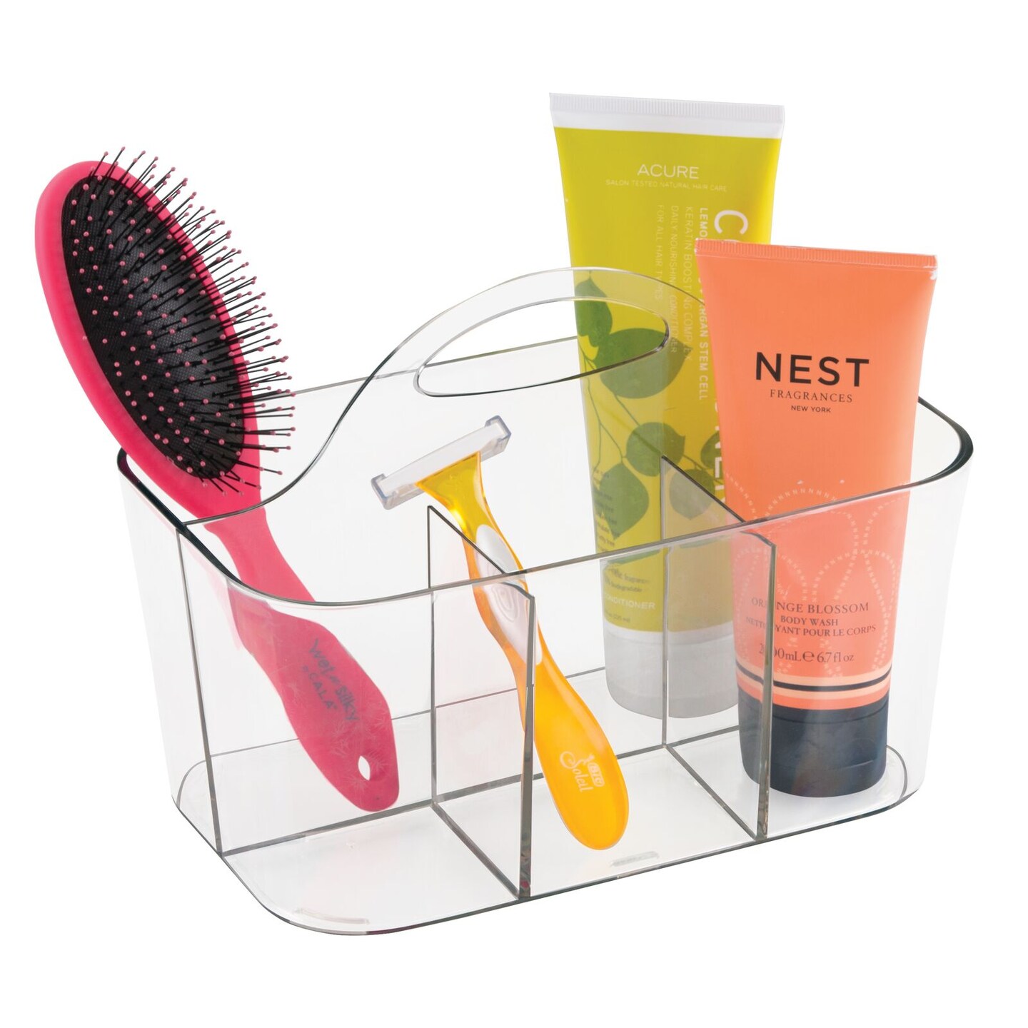mDesign Plastic Shower Caddy Storage Organizer Basket with Handle