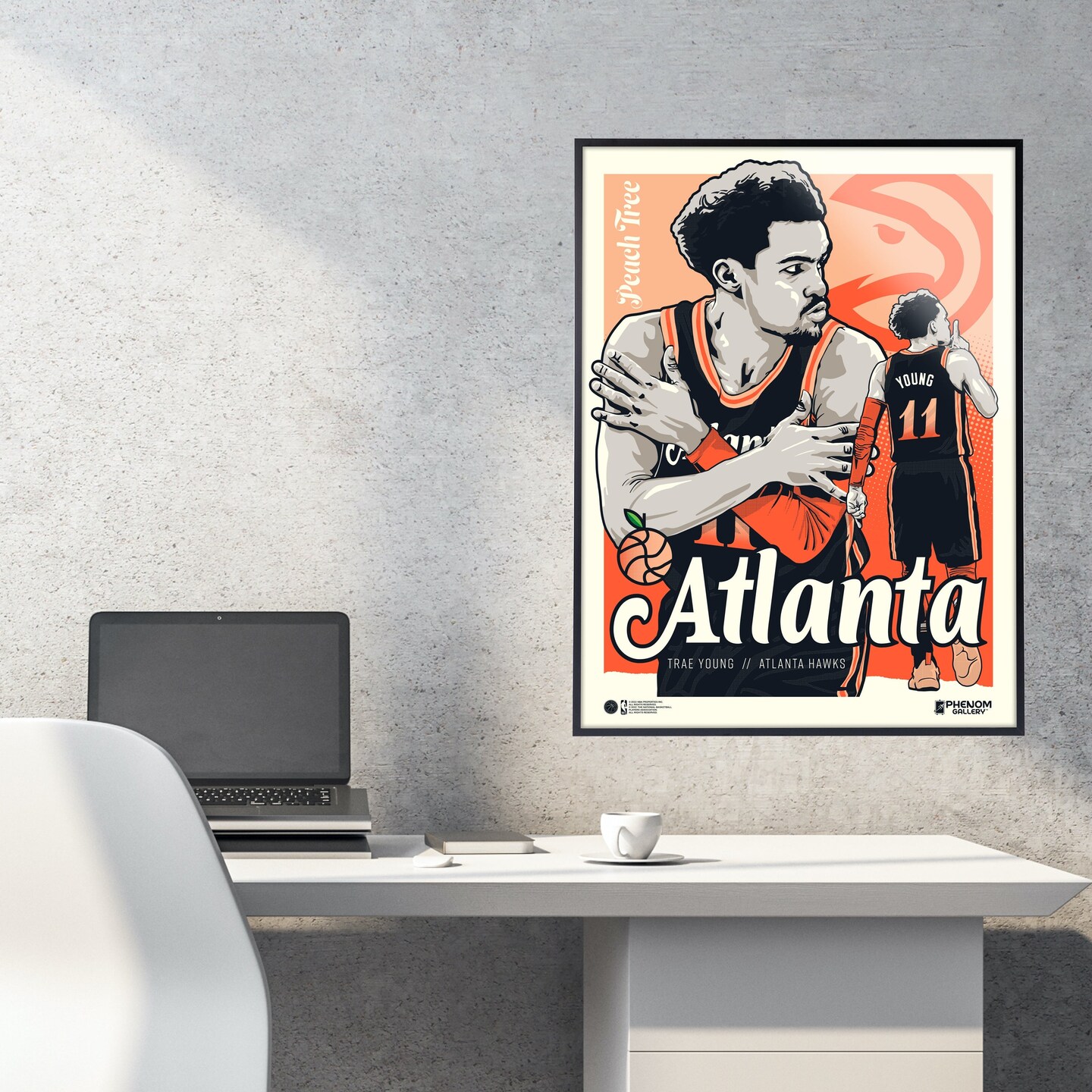 Phenom Gallery Atlanta Hawks Trae Young City Edition 18&#x22; x 24&#x22; Deluxe Framed Serigraph