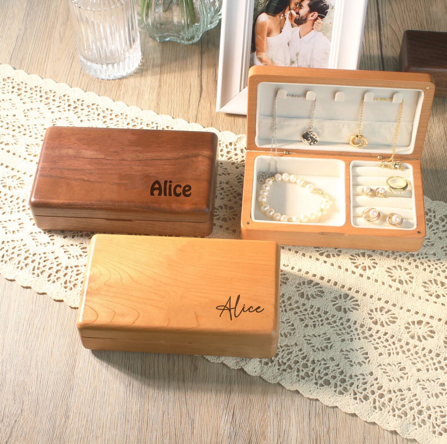 Wooden Jewelry Box Name Wooden Box Gift Wooden Box Personalized