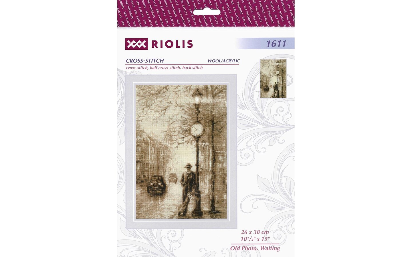 RIOLIS Kreuzstich-Set 'Old Photo. Waiting' – Stickkit Mit Baumwollgarn, 26x38 Cm Motiv