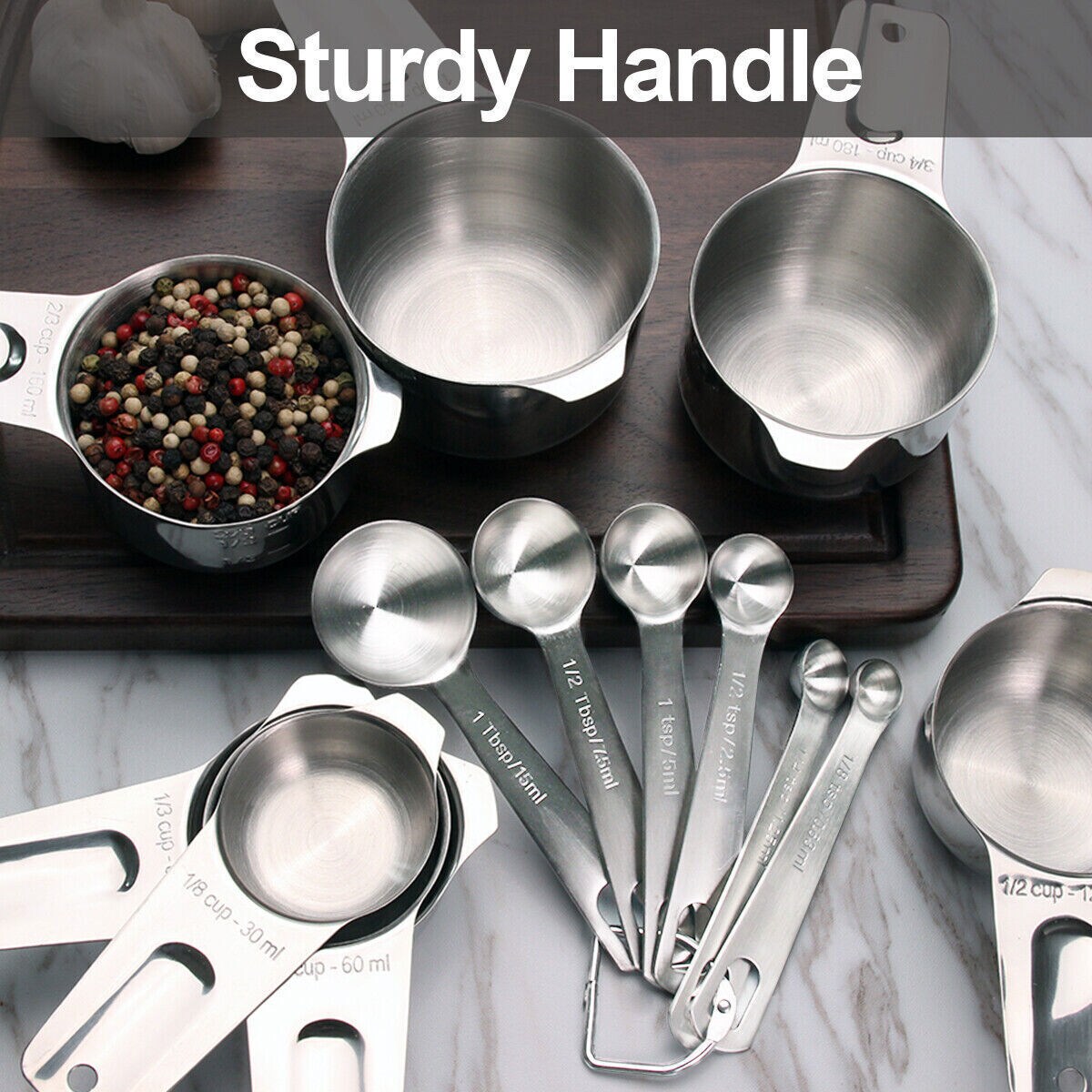 Stainless Steel Measuring Cups and Spoons 20 pcs