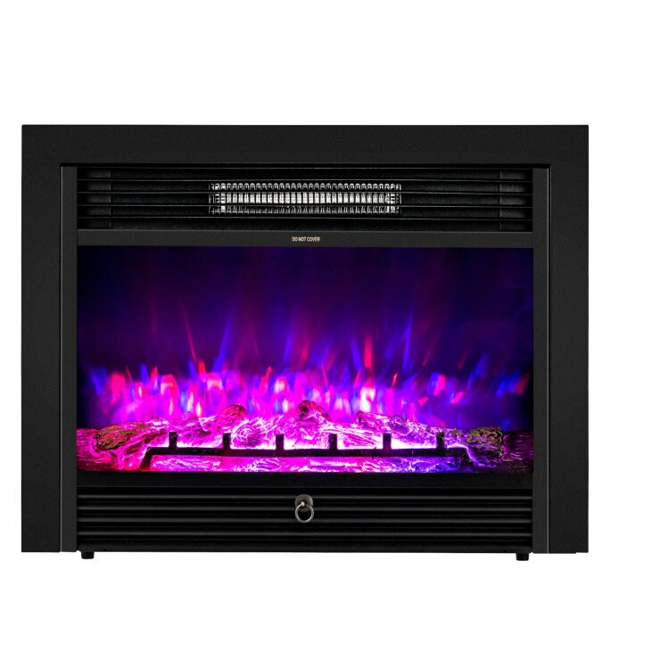 Modern Electric Wall Fireplace with Adjustable Thermostat and 0-8 Hour Timer Remote Included