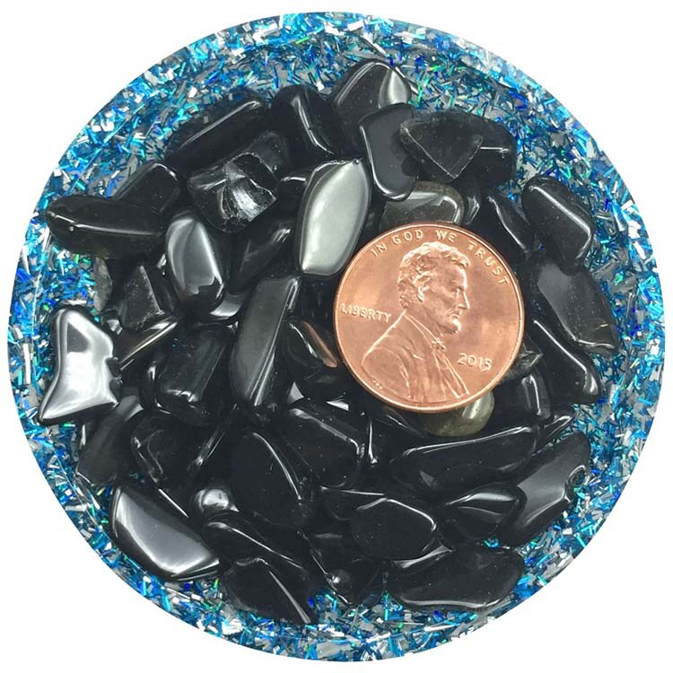Black Obsidian Mini Crystal Chips &#x2013; Size 2