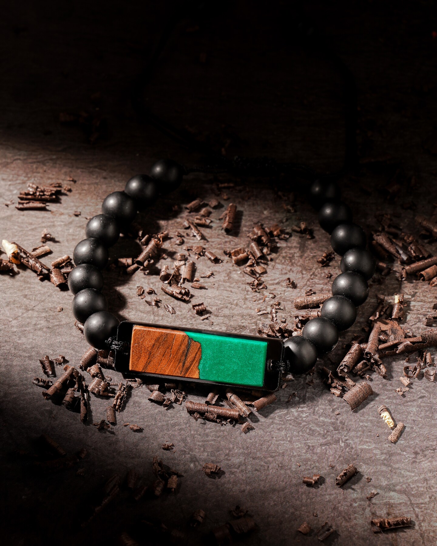 Wood resin Emerald Grove Bracelet and easily adjustable for any wrist size One of a handmade jewelry gift best for Men and woman MakerPlace by Michaels