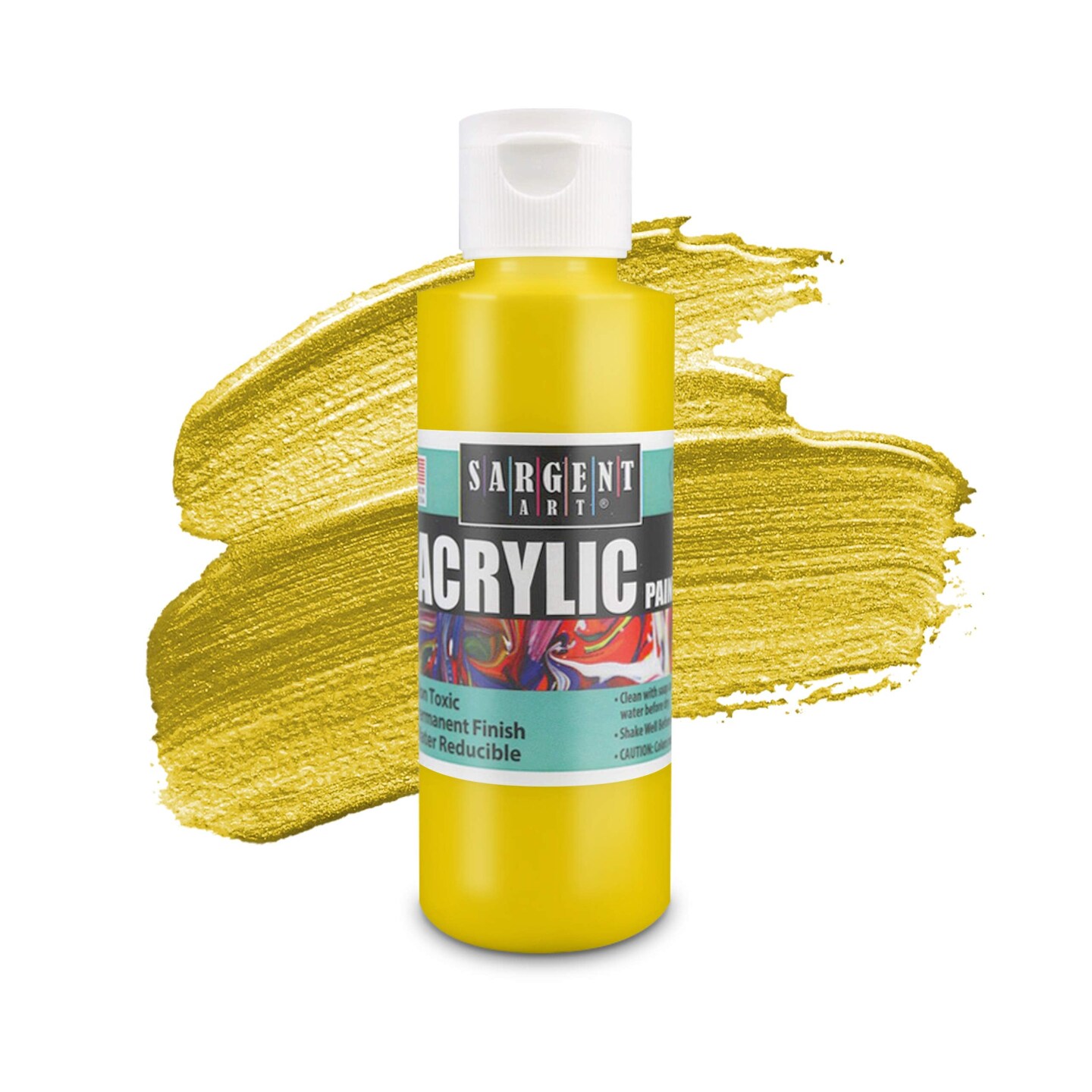 6 Pack Set Art Primary Acrylic Paint Set, 4 Ounce bottles , Non-Fading, Rich Vivid Pigments, Brilliant Matte Finish, Fast Dry Formula, Non-Toxic