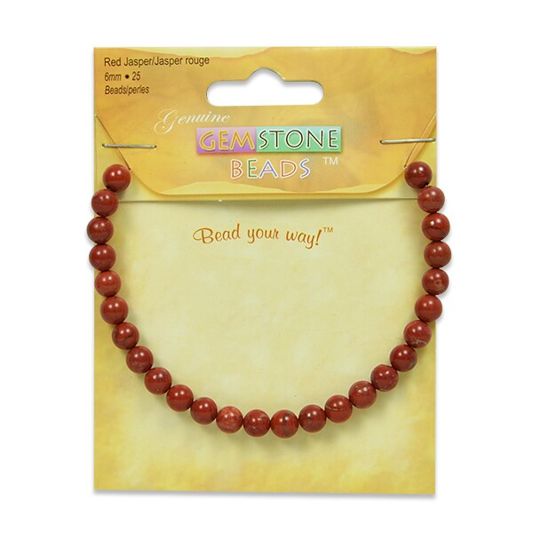 6 Packs of Red Jasper Beads Pack of 25