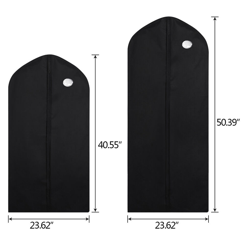 1 PC Clothes Garment Dustproof Cover Suit Coat Dress Hanging Storage-BLACK