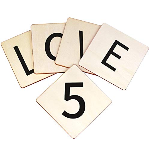 100 Pieces of Unfinished Wood Chips 4x4 inch Blank Wood Chips for Handicrafts Home Decoration Wooden Coasters and DIY Crafts 50 Pcs Wood Squares and 50 Pcs Wood Circles