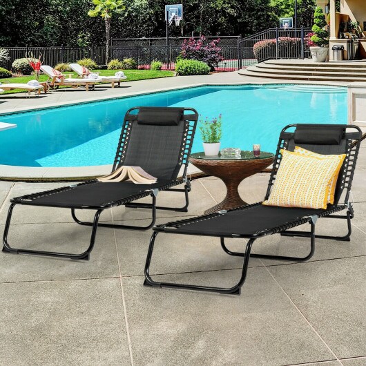 Foldable Camping Patio Chaise Lounge Chair