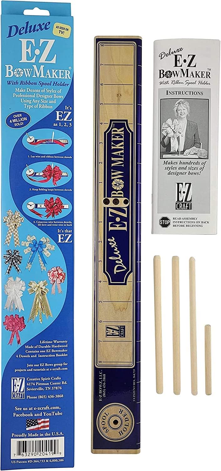 Deluxe EZ BowMaker - Bow Making Tool - Crafting Bowmaker - Professional Designer Bow Maker - DIY Wreath Bows, Hair Bows, And More