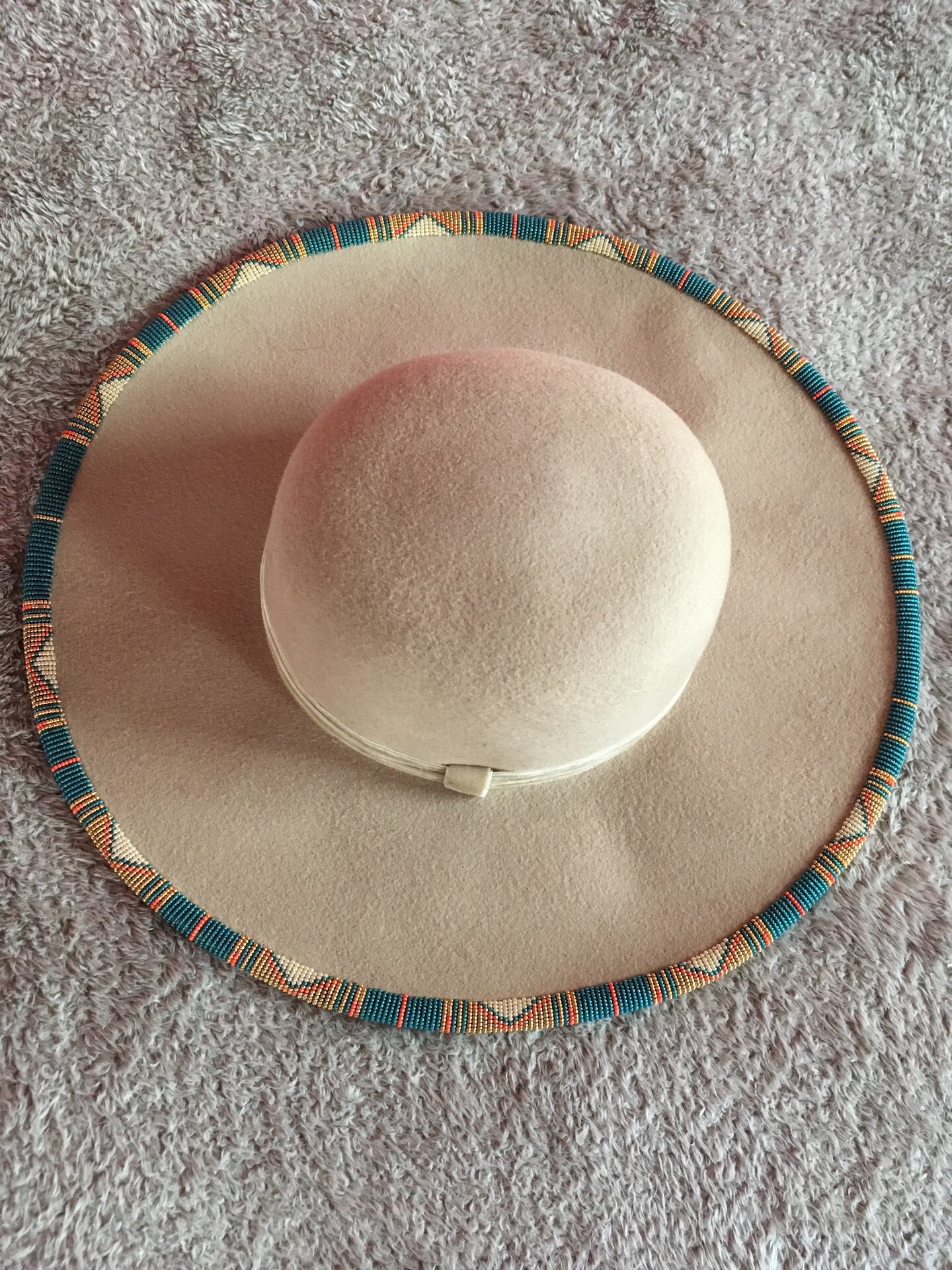 Hand-Beaded Wide-Brim Fedora, Ladies display picture 2
