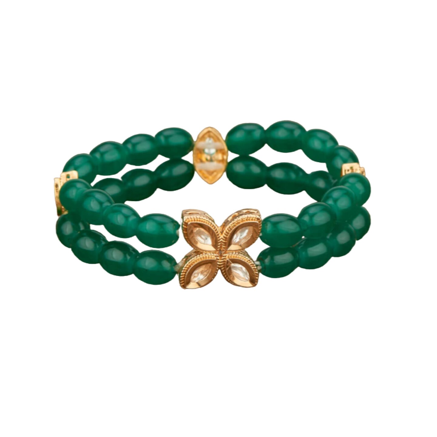 Ruby Emerald Golden Jadau Bracelet Kundan stones – AryaFashions