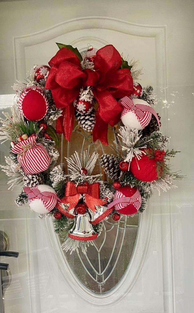 Christmas Wreath for Front Door, Front Door Christmas Wreath With