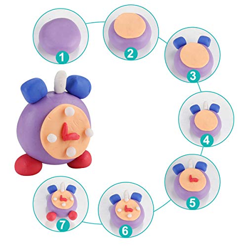 CiaraQ Polymer Clay-Oven Baked Modeling Clay with Sculpting Tools, 24 Colors, 1.2 lbs, Great Gift for Children and Artists.