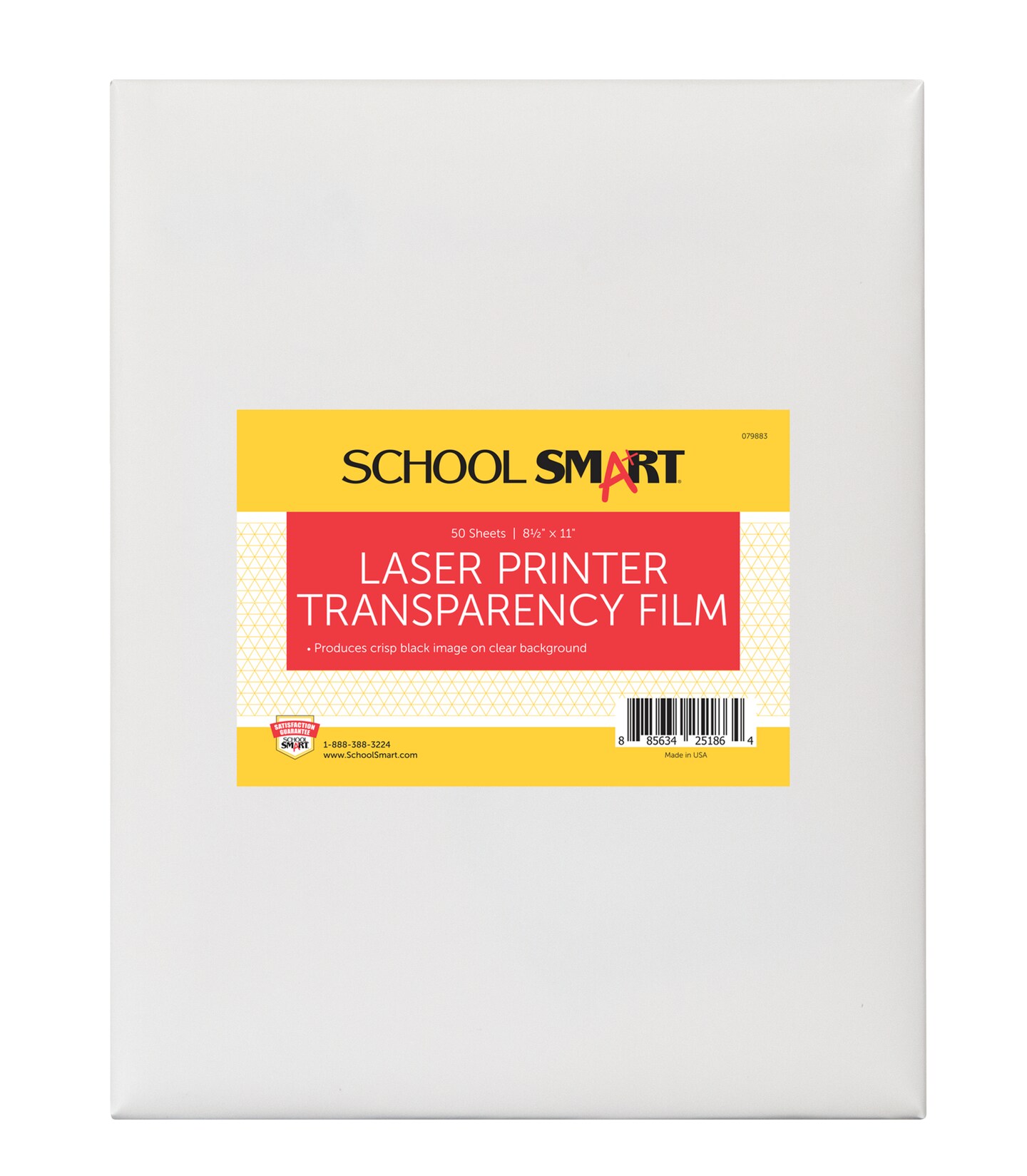School Smart Laser Transparency Film without Sensing Strip, 81/2 x 11