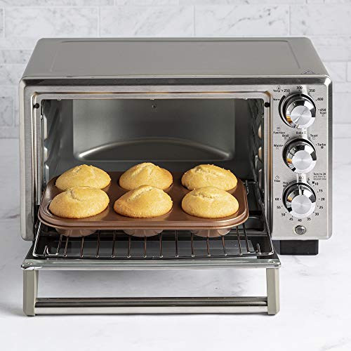 4 Pieces Non-Stick Toaster Oven Bakeware Set , Carbon Steel, Easy to Clean and Perfect for Single Servings, Copper