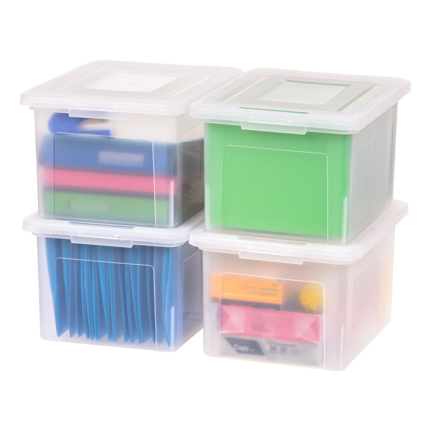 IRIS USA Letter Legal Size Plastic File Box, Home Organizing Storage Container