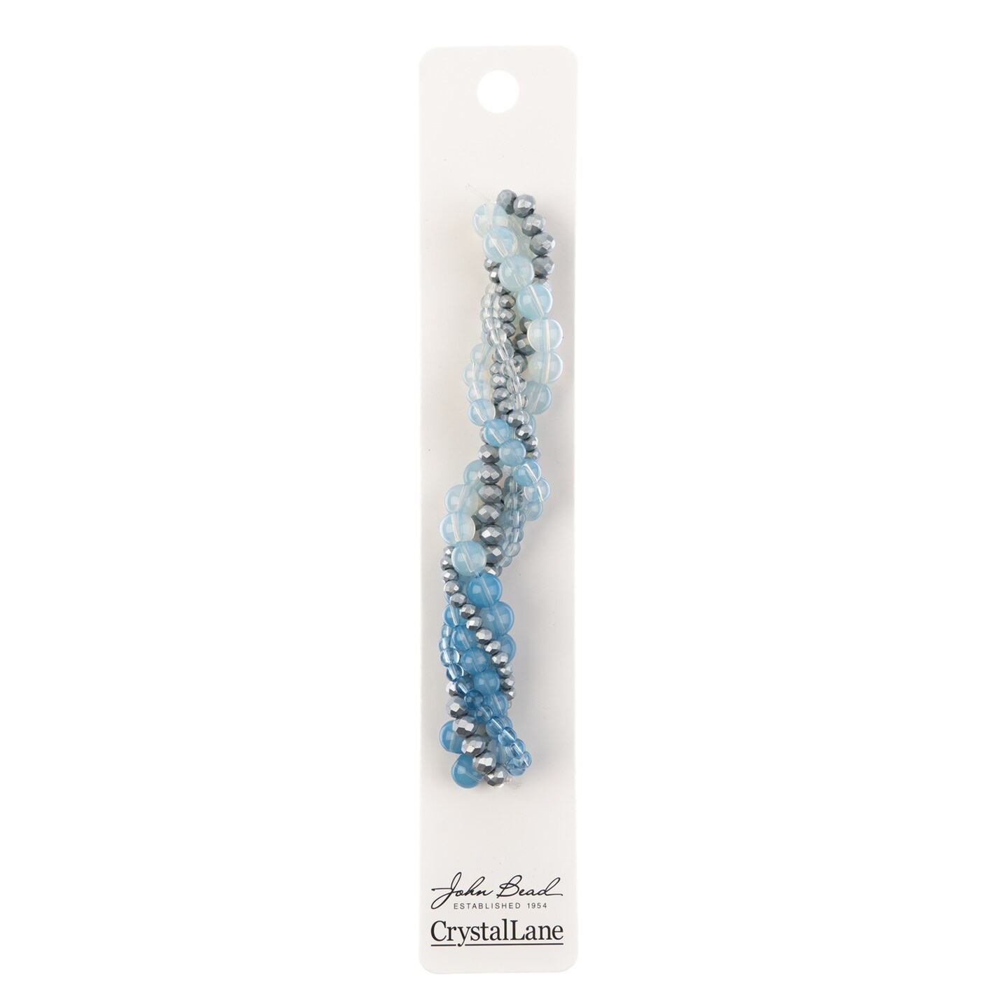Crystal Lane DIY Blue Sky Twisted Glass & Pearls Beads, 5 Strands