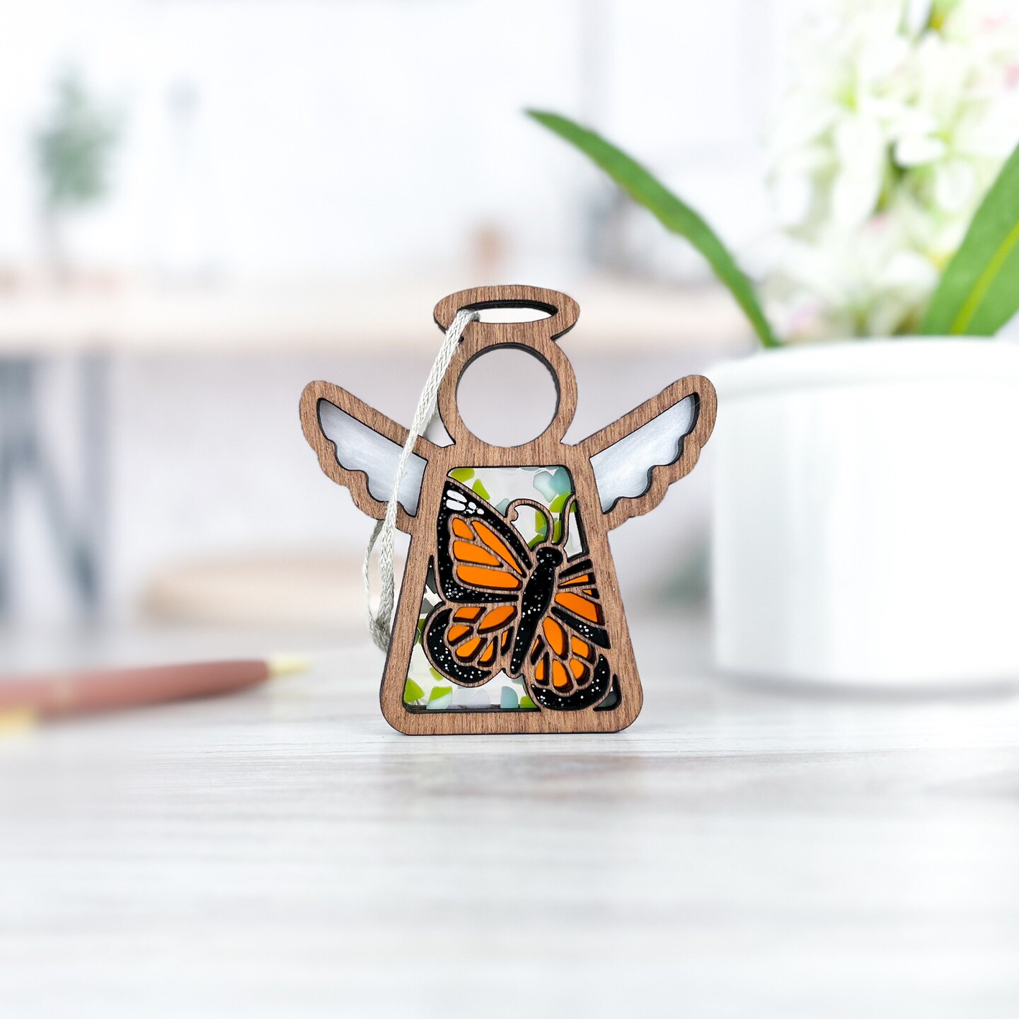 3.5&#x22; Monarch Butterfly Ornament - Handcrafted in Texas - Mother&#x27;s Angels&#xAE; Figurine - Mother&#x27;s Day Gifts