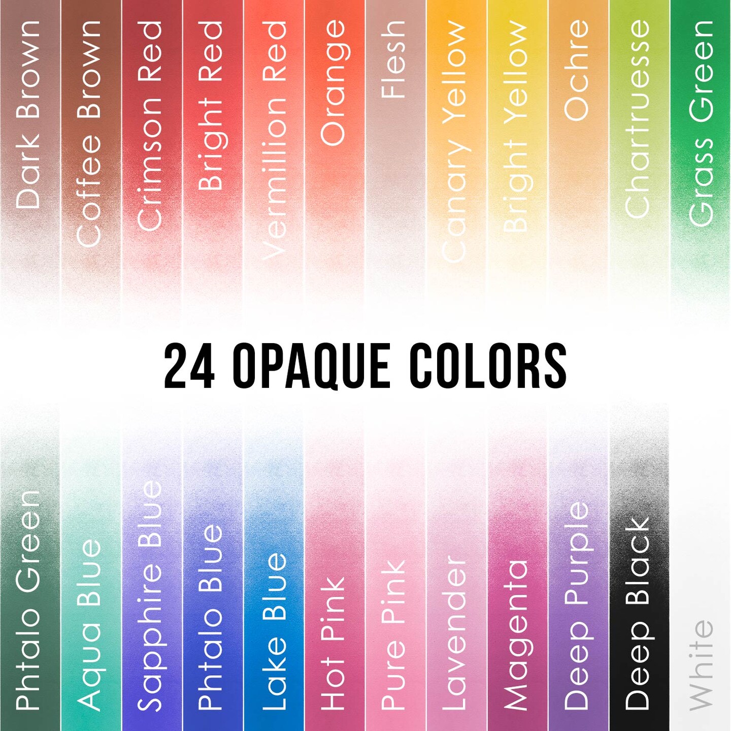 Acrylic Airbrush Paint 24 Colors (30 ml/1 oz) Basic Colors with Color Wheel