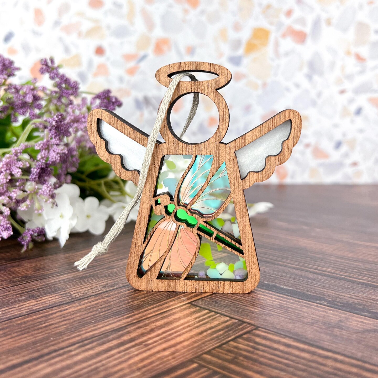 3.5" (H) Dragonfly Ornament - Handcrafted in Texas - Mother's Angels® Christmas Angel Wings Figurine