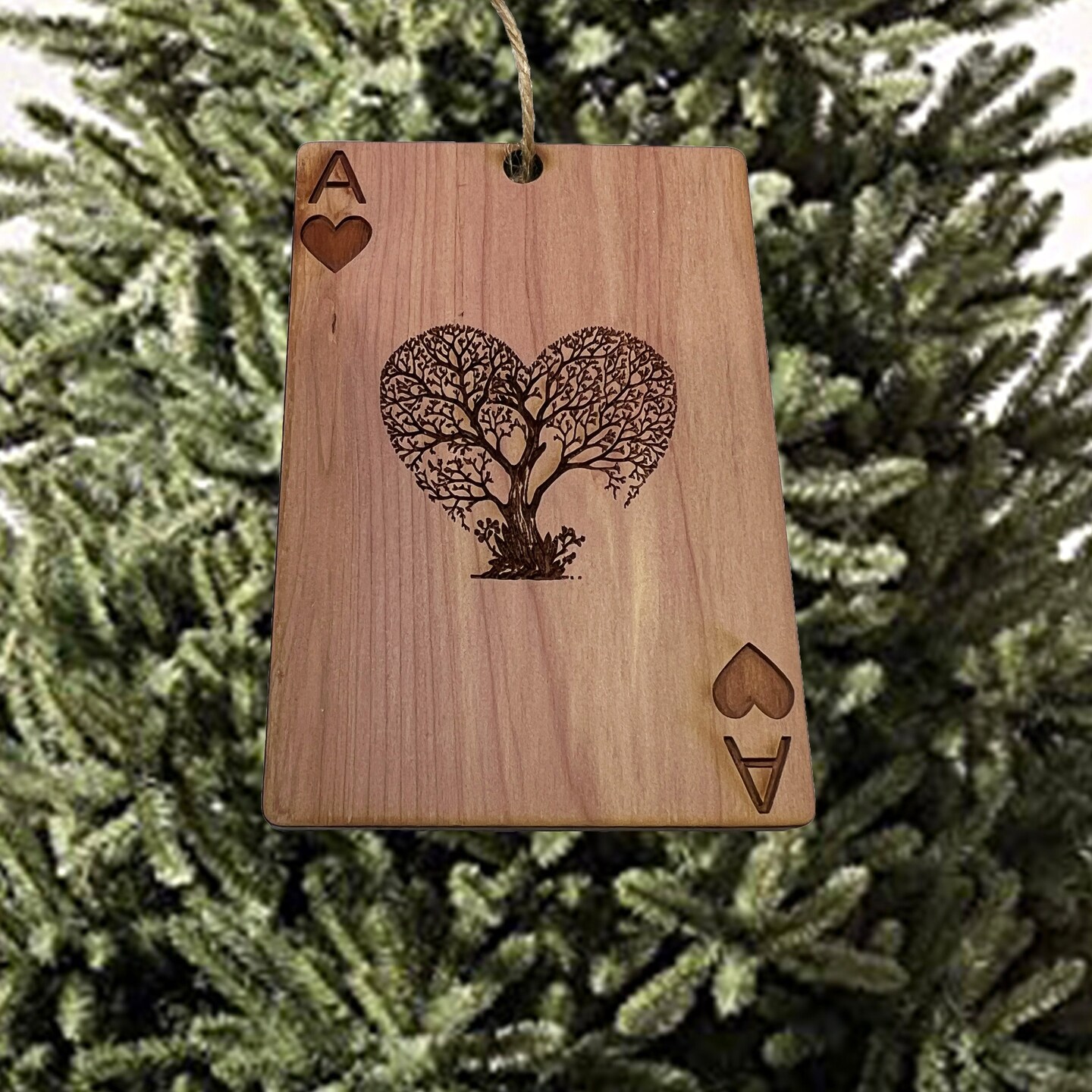 Ace of Hearts Card - Cedar Ornament Ace of Hearts Card - Cedar Ornament