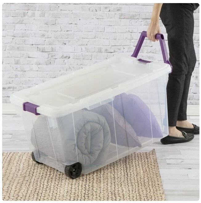 Sweet Plum 160 Qt. Plastic Wheeled Storage Box