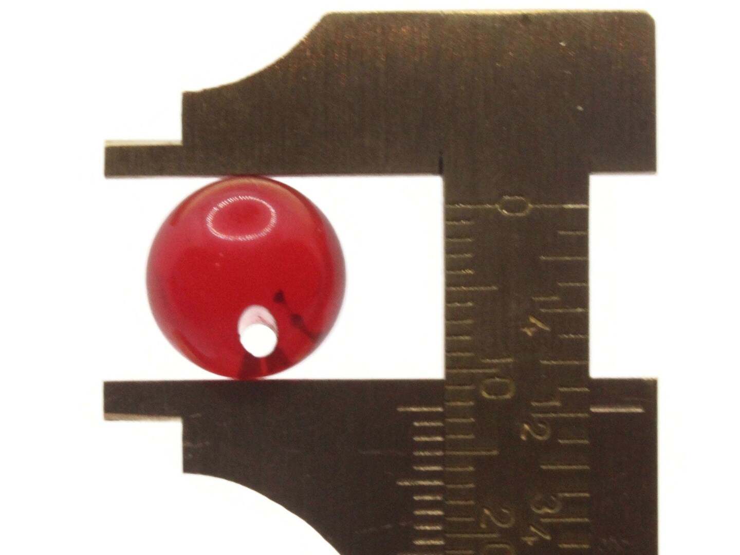 8 12mm 1/2 Inch Clear Red Vintage Lucite Ball Buttons