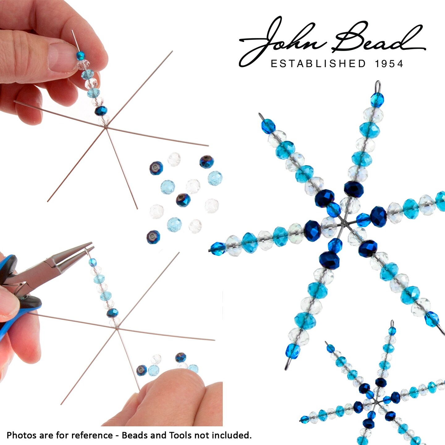 John Bead 8pcs 3.75&#x22; Snowflake Ornaments Wire Frames