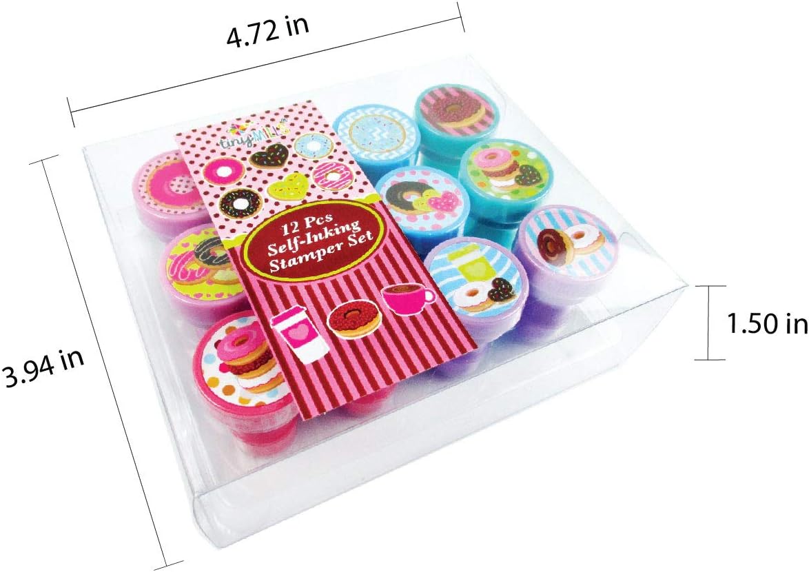 TINYMILLS 12 Pcs Donuts Stamp Kit for Kids