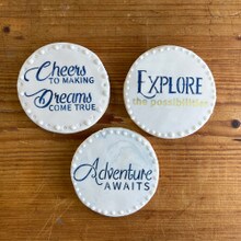 Graduation Encouragement Cookie Stencil Set | C1081 by Designer Stencils | Cookie Decorating Tools | Baking Stencils for Royal Icing, Airbrush, Dusting Powder | Reusable Plastic Food Grade Stencil for Cookies | Easy to Use &#x26; Clean