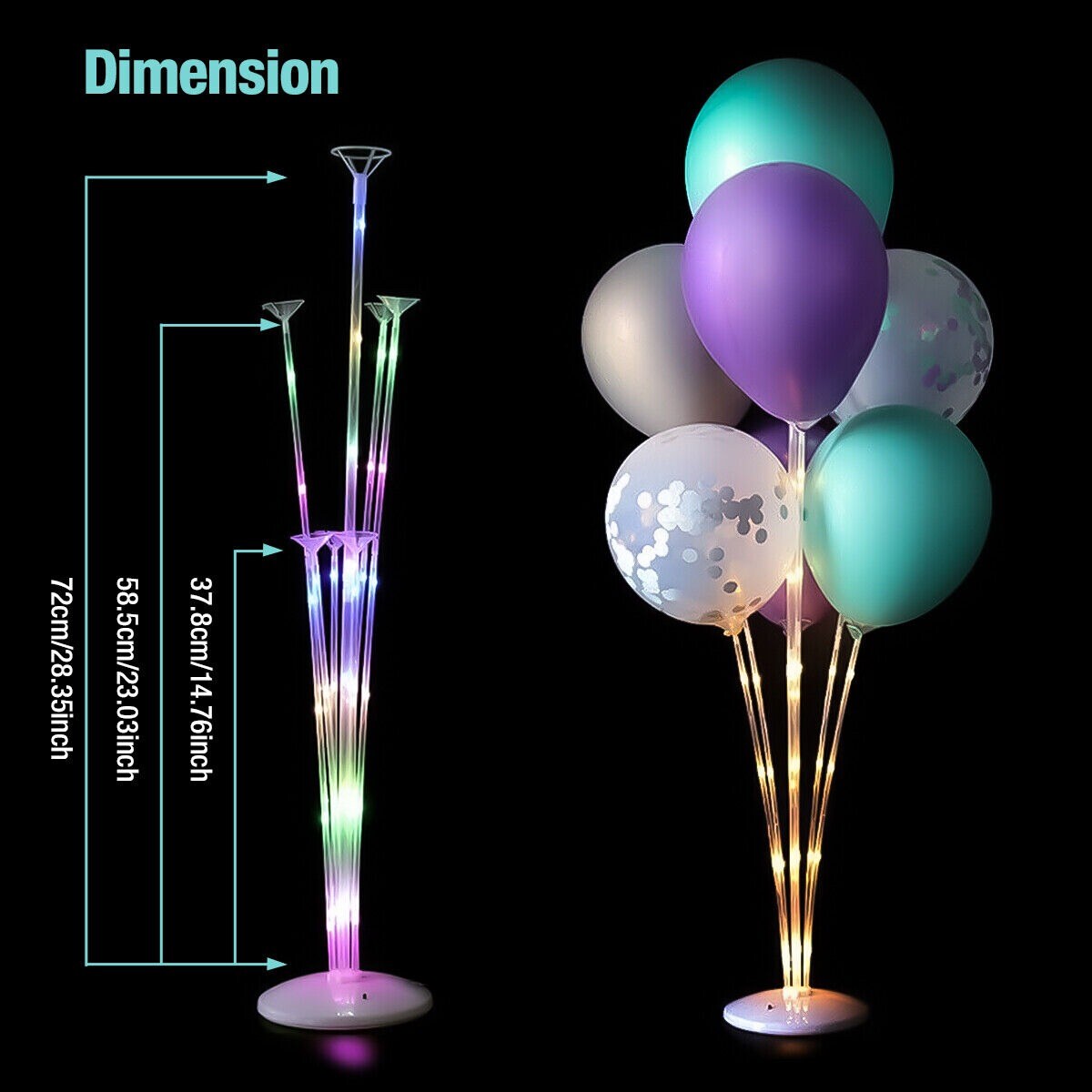 Balloon Column Arch Stand Base Display with Light Kit-1 Set