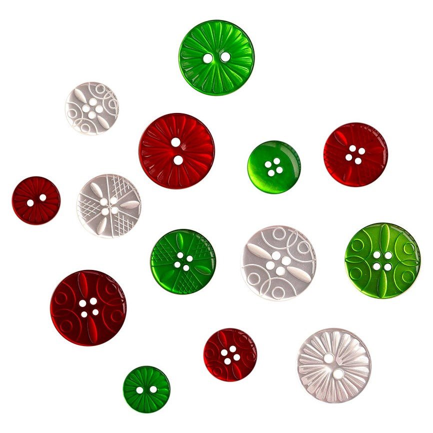 Buttons Galore Fancy Christmas Buttons for Sewing Crafts Scrapbooking DIY Projects. 48 Buttons - 3 Packs