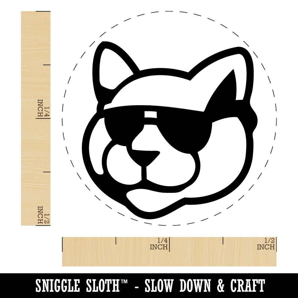 Cool Cat with Sunglasses Self-Inking Rubber Stamp Ink Stamper for Stamping Crafting Planners