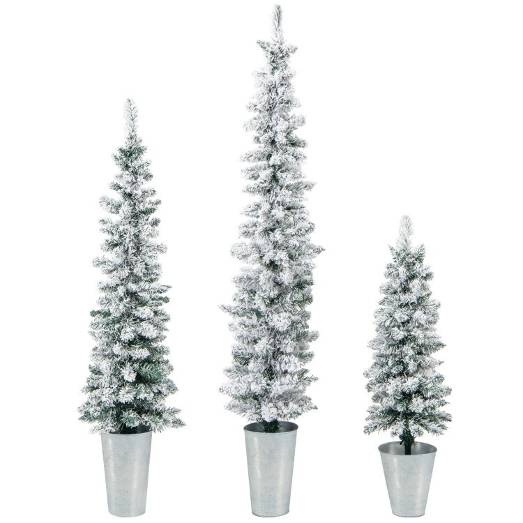 Set of 3 Potted Artificial Christmas Tree